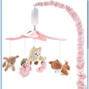 Pink Baby Mobile with Plush Animals